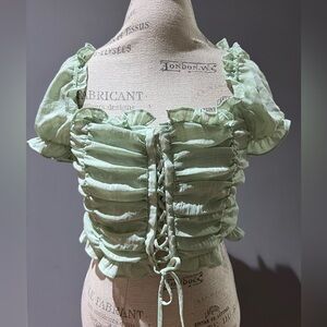 Mele E Pere pastel green blouse size L